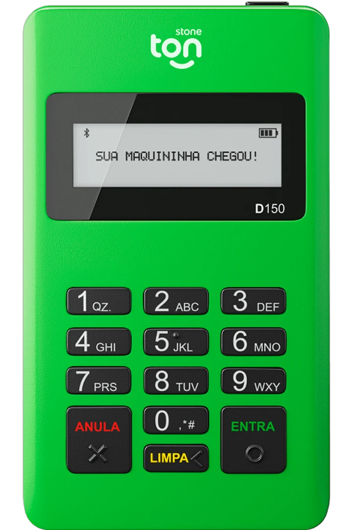 Maquininha TON T1 D150 — compacta Bluetooth sem mensalidade